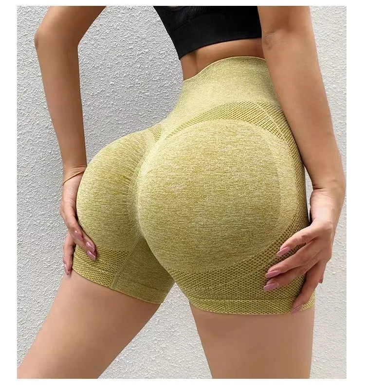 Ladies Yoga Shorts Workout High Waist Lift Butt Fitness Seamless Quick Dry Gym Sportswear Running Training Shorts