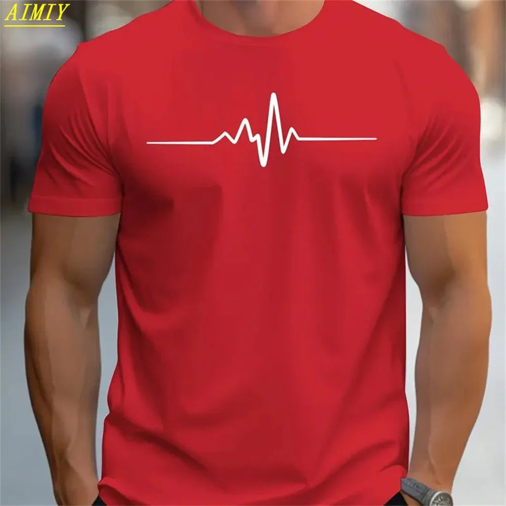 Fashion Casual O-neck Oversized T-shirts Men Tops Summer 3D Stripe Letter Print Men's T Shirt Hip Hop Trend Harajuku Streetwear