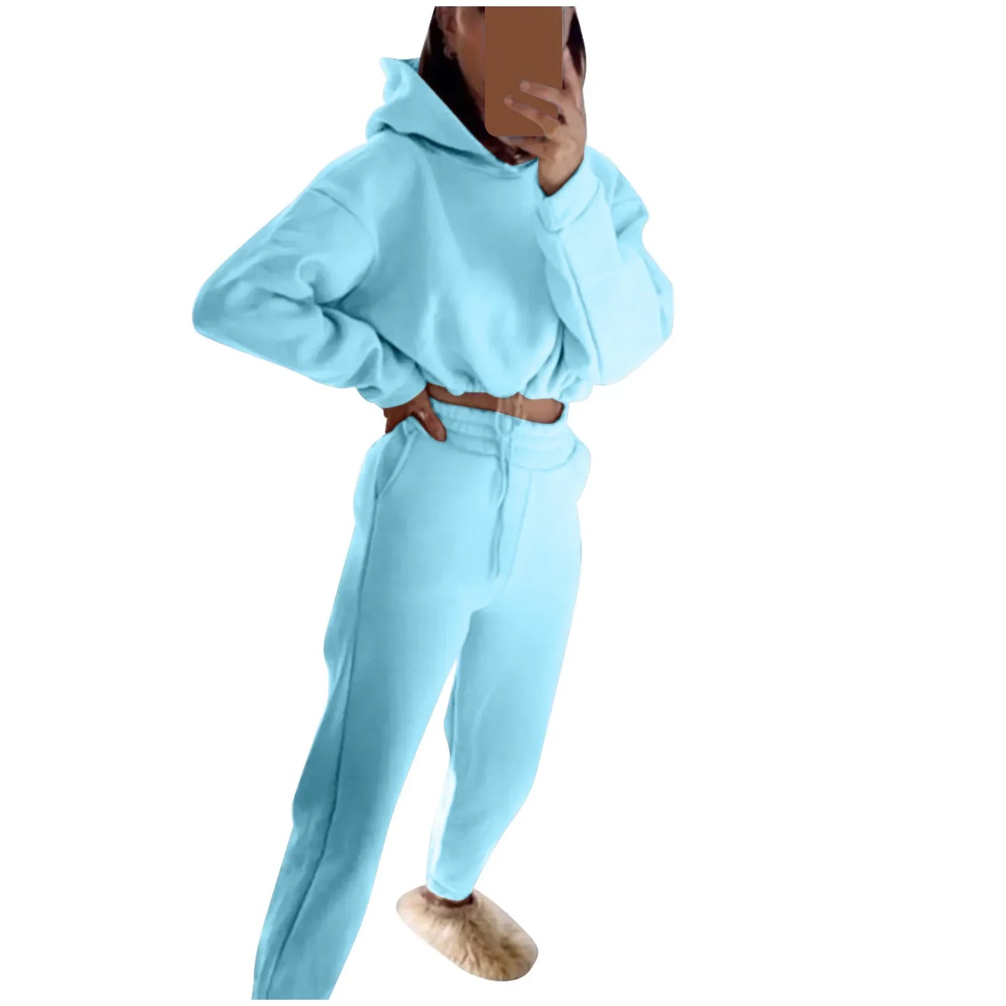 Autumn/winter Fashionable Long Sleeve Casual Sportswear Two-piece Set Sweet Style Pant Sets