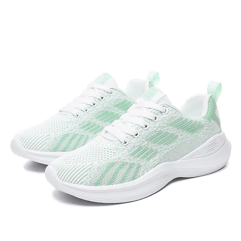Fashion Women Lightweight Sneakers Running Shoes Outdoor Sports Shoes Breathable Mesh Comfort Running Shoes Air Cushion Lace Up