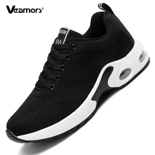 Fashion Women Lightweight Sneakers Running Shoes Outdoor Sports Shoes Breathable Mesh Comfort Running Shoes Air Cushion Lace Up
