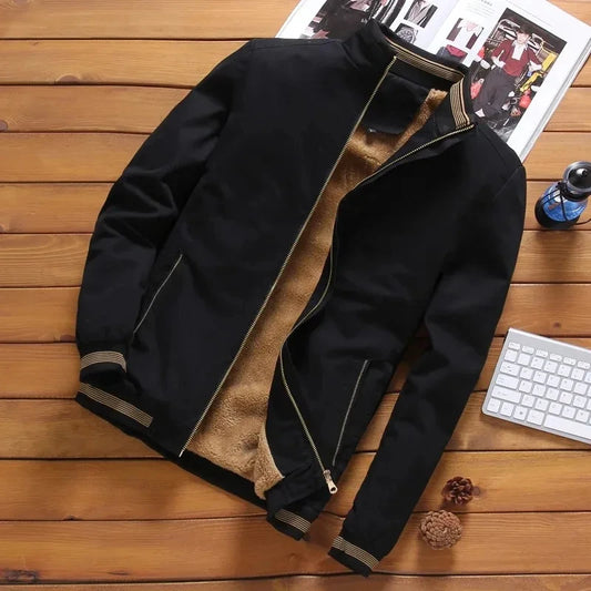 autumn and winter men's casual trend fashion warm thickened cold-proof large size zipper padded baseball jacket
