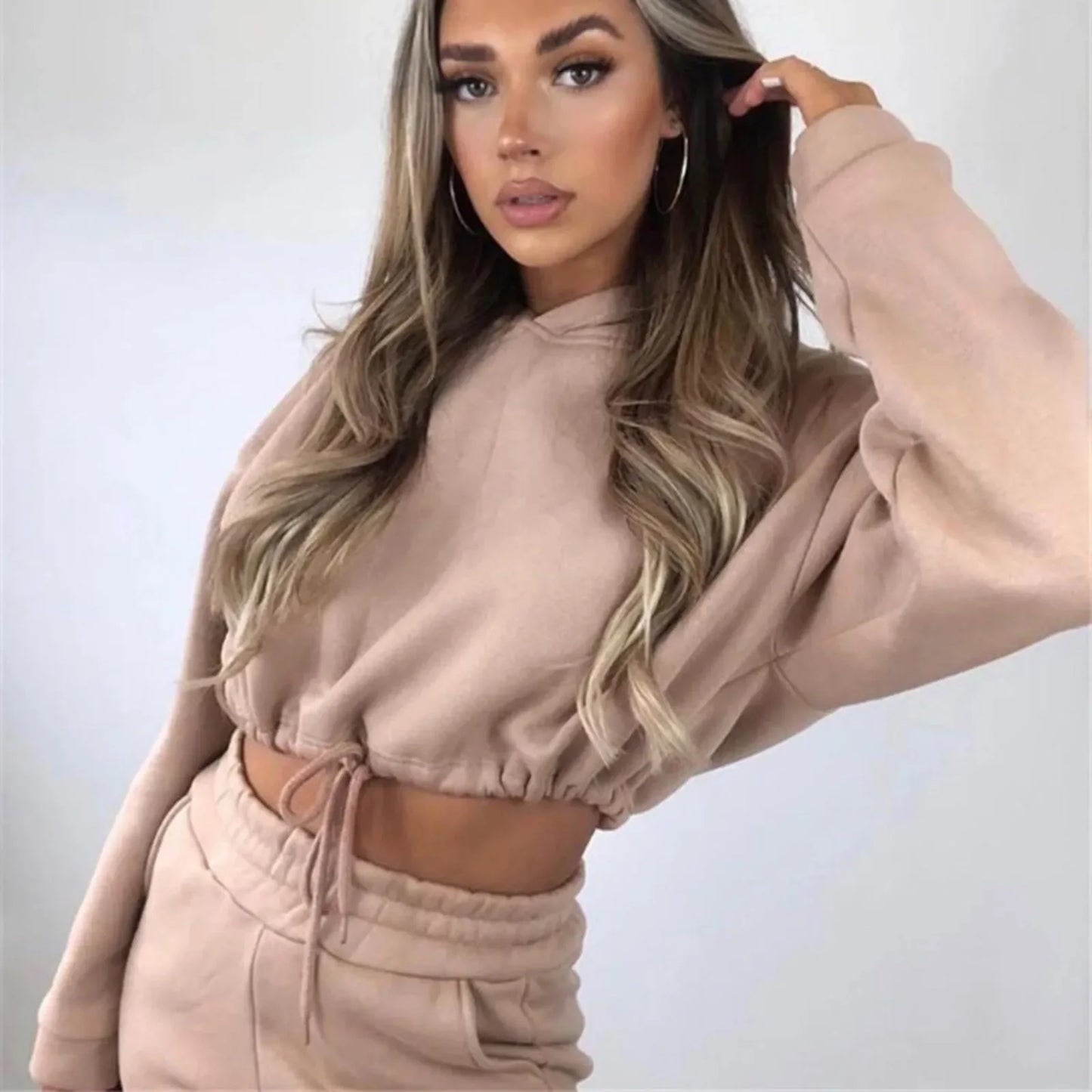 Autumn/winter Fashionable Long Sleeve Casual Sportswear Two-piece Set Sweet Style Pant Sets
