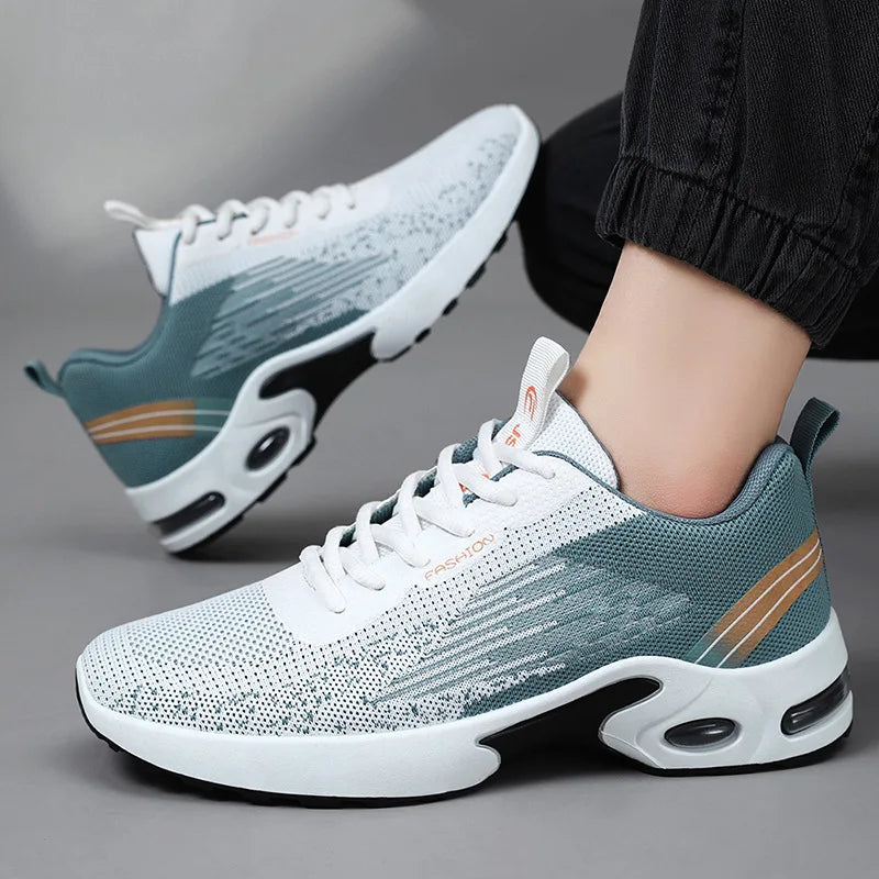 Men Sneakers Air Cushion Outdoor Sports Running Shoes Mesh Breathable Walking Shoes Soft Sole Casual Sneakers Size 39-47