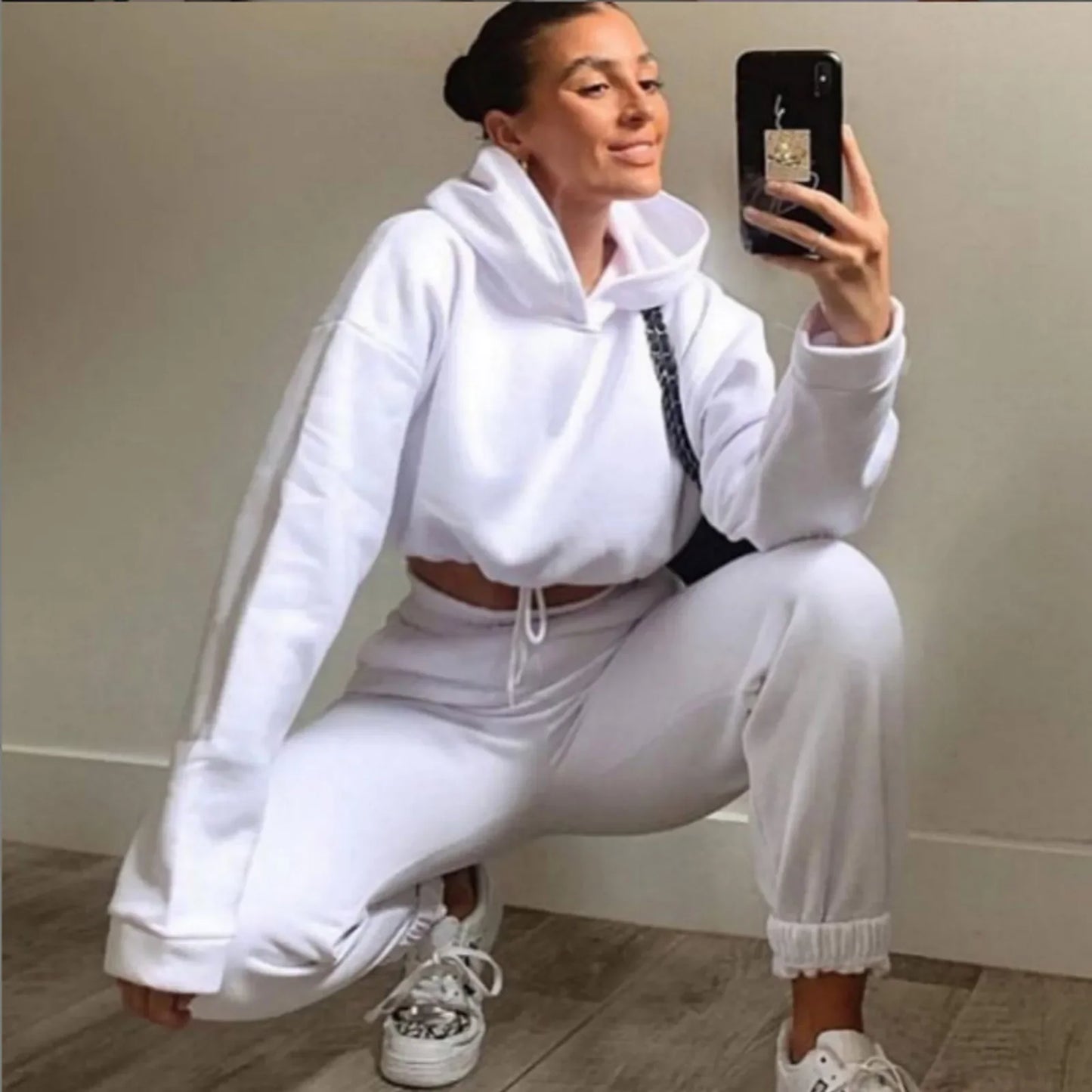 Autumn/winter Fashionable Long Sleeve Casual Sportswear Two-piece Set Sweet Style Pant Sets