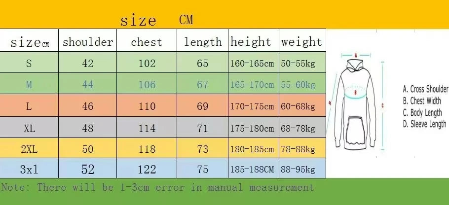 Fashion Printed Hoodies Men's Casual Autumn and Winter Leisure Sweatshirt Kangaroo Pocket Long Sleeve Autumn and Winter