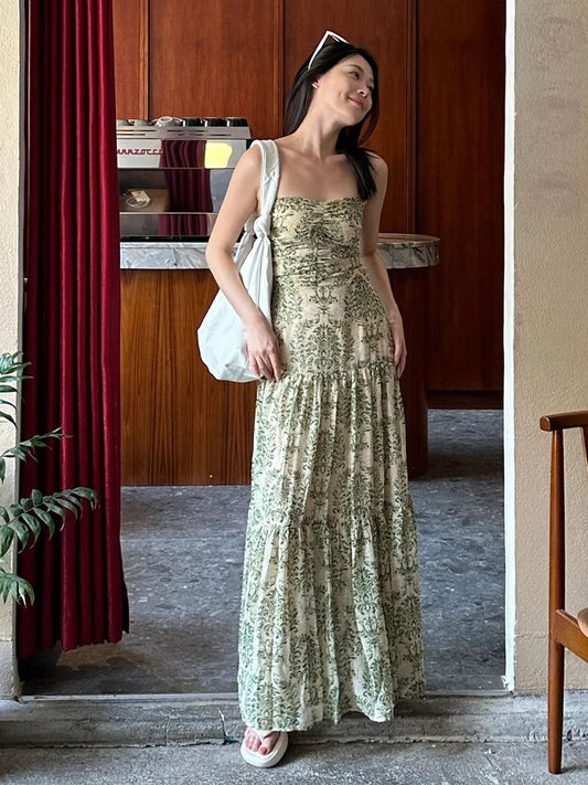 Ele Summer Beach Vaion Strap Dr Women's Super Fairy T Aosphere High-End Feeling Long Skirt Casual Sle One-Piece