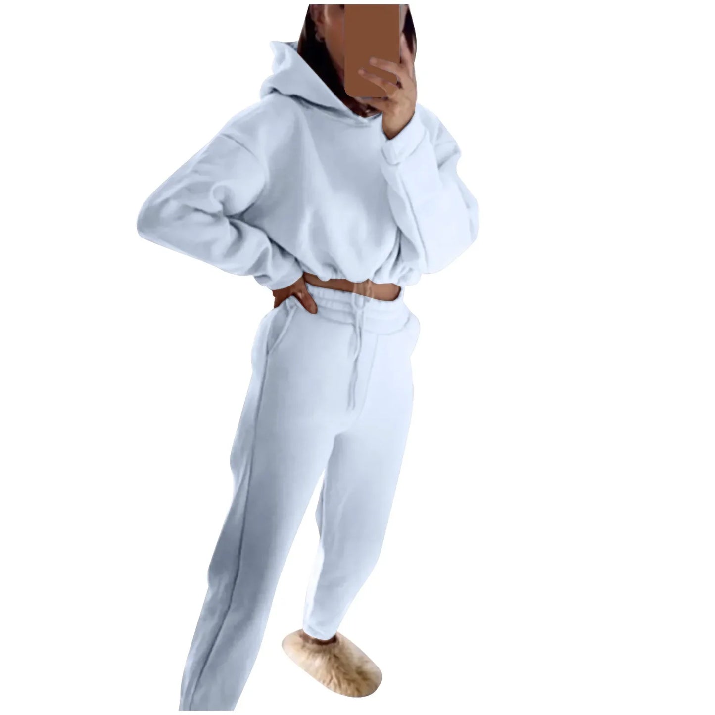 Autumn/winter Fashionable Long Sleeve Casual Sportswear Two-piece Set Sweet Style Pant Sets