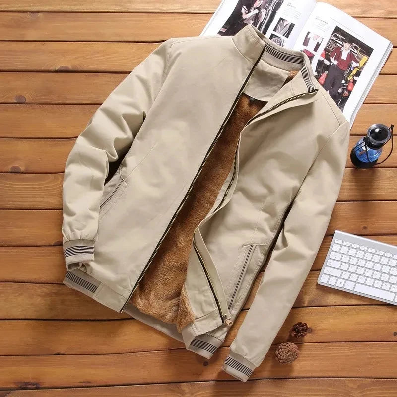 autumn and winter men's casual trend fashion warm thickened cold-proof large size zipper padded baseball jacket