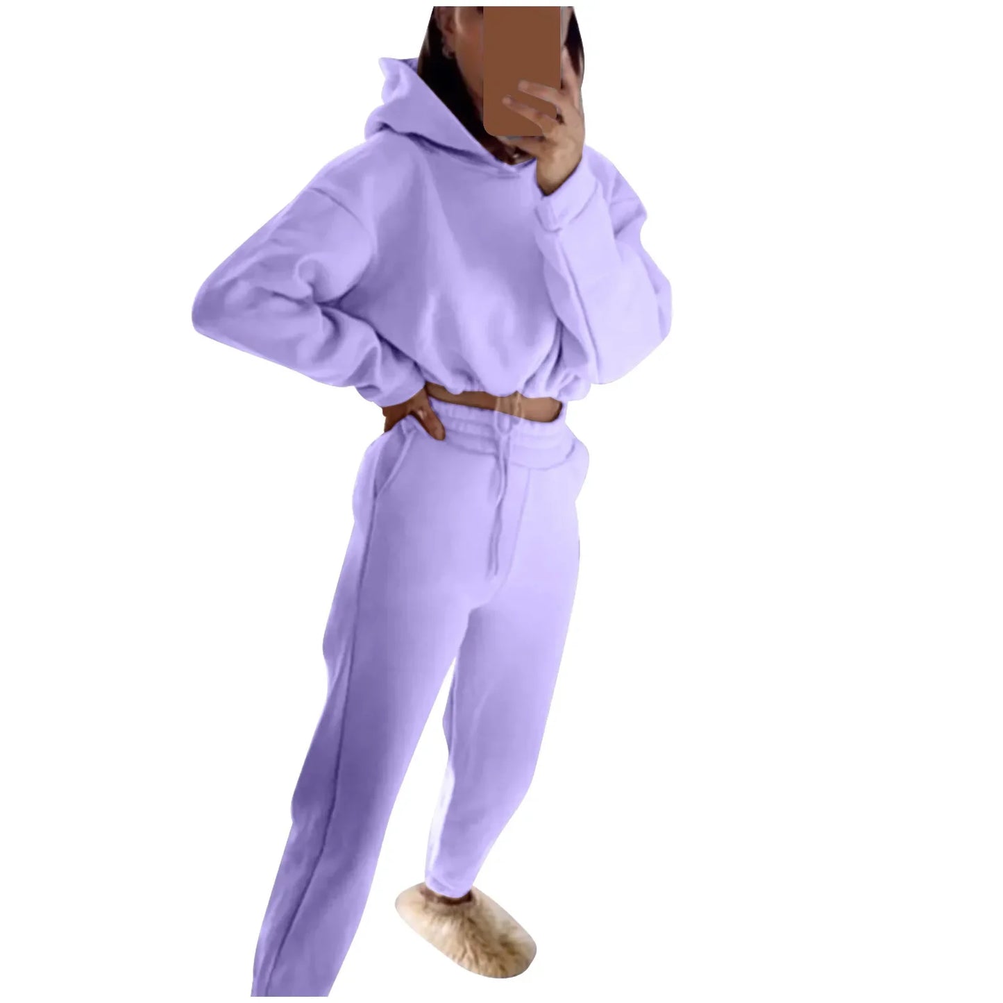 Autumn/winter Fashionable Long Sleeve Casual Sportswear Two-piece Set Sweet Style Pant Sets