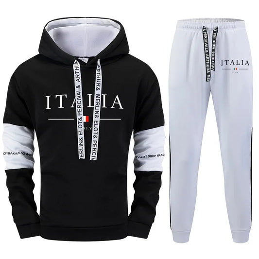 Mens Tracksuit Outdoor Quality Autumn Winter Simple Casual Sports Hooded Single Sweatshirts And Sweatpant Comfort Sports Fitness